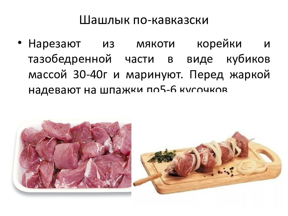 Шашлык технологическая карта