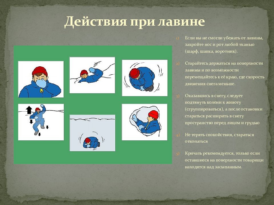 Поведение в горах обж 9 класс. Алгоритм действий при снежной лавине. Алгоритм действий при сходе лавины. Действия населения при лавине.