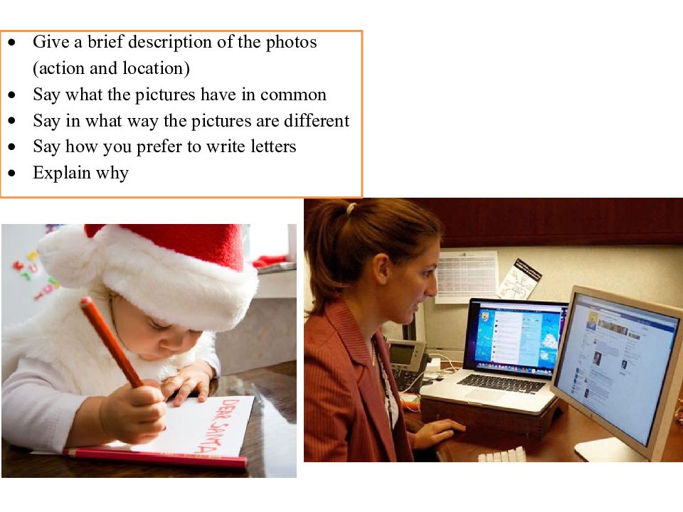 Give a brief. Give a brief description of the photos Action урок химии. Brief description человека. Task 4. Give a4.