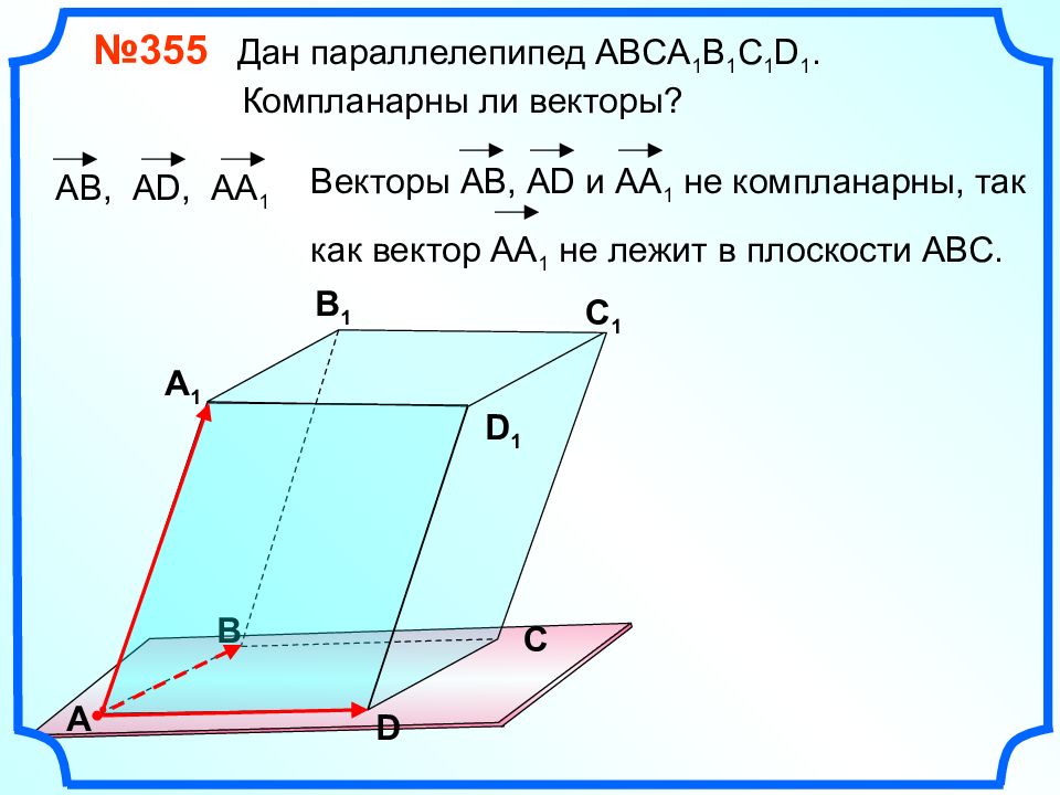 Компланарные векторы рисунок