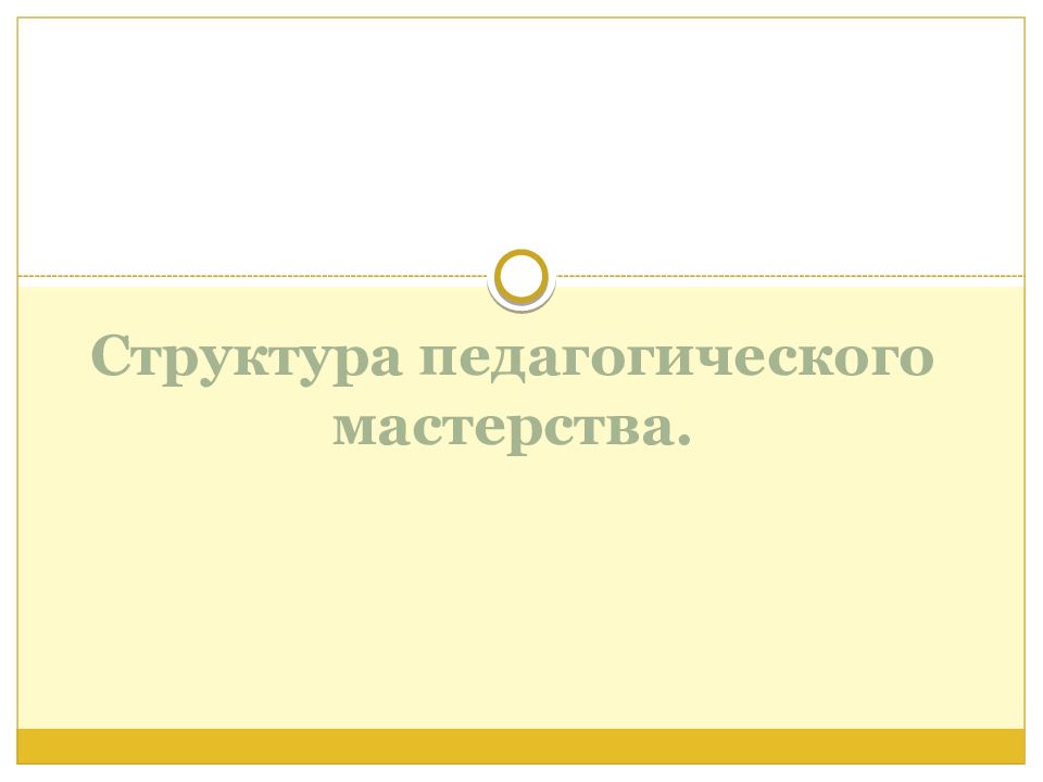 Структура педагогического мастерства.