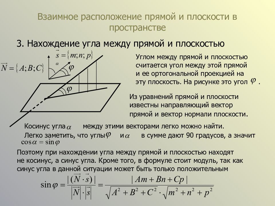 Угол между прямой и плоскостью доказать. Угол между прямой и плоскостью в пространстве. Угол меду прямой иплоскостю. Угол между прямой и плоскот. Взаимное расположение прямой и плоскости в пространстве.