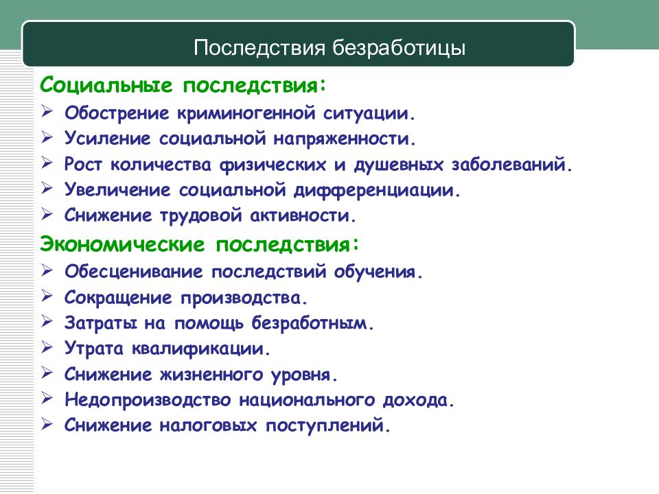 Увеличение социальной. Последствия социальной напряженности. Экономические последствия роста безработицы. Усиление социальной напряженности. Функции безработицы.