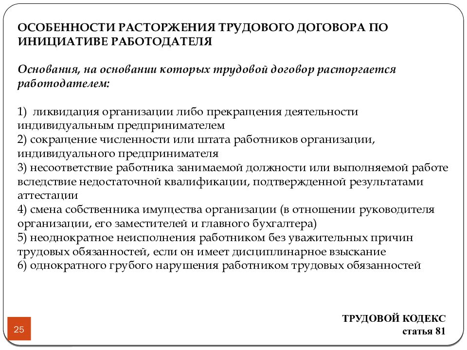 Особенности заключения и расторжения трудового договора в системе образования проект