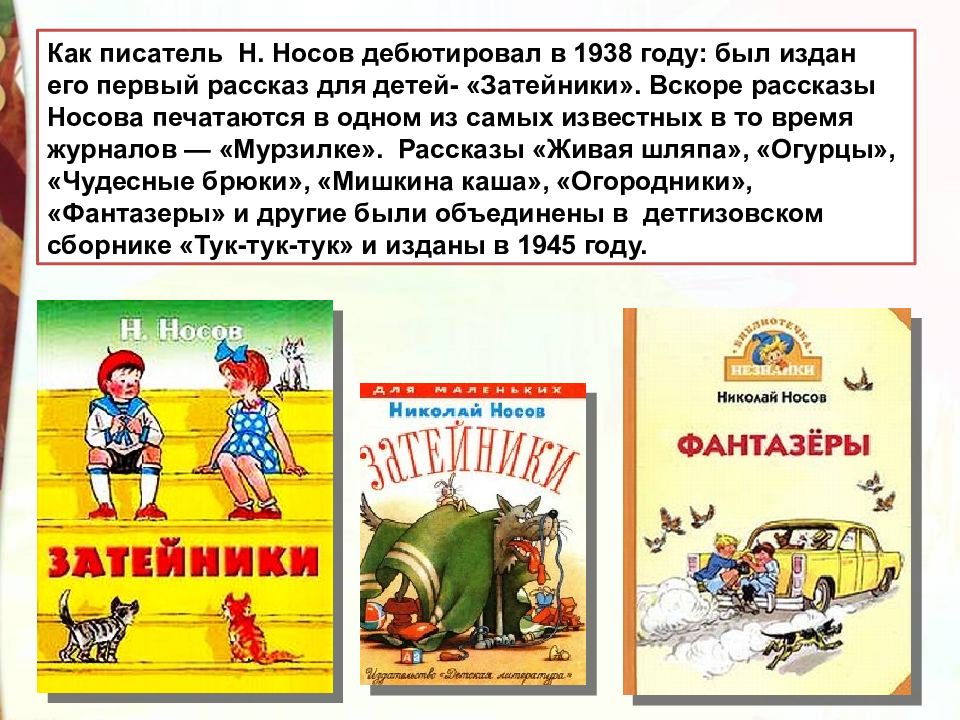 Трудная задача носов презентация 3 класс перспектива