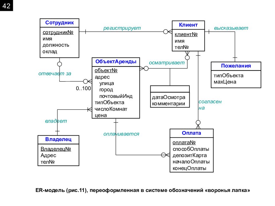 Erm диаграмма для базы данных