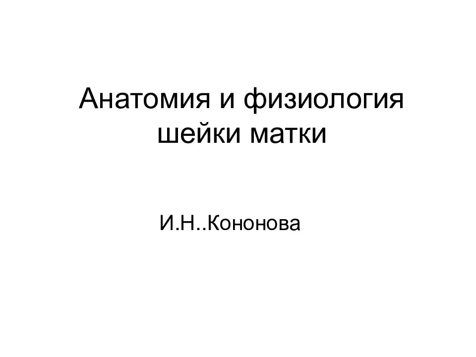 Анатомия и физиология шейки матки