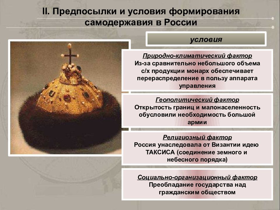 Европейский абсолютизм и российское самодержавие. Формирование самодержавия в России. Предпосылки и условия формирования самодержавной власти в России. Условия формирования самодержавия в России. Предпосылки самодержавия в России.