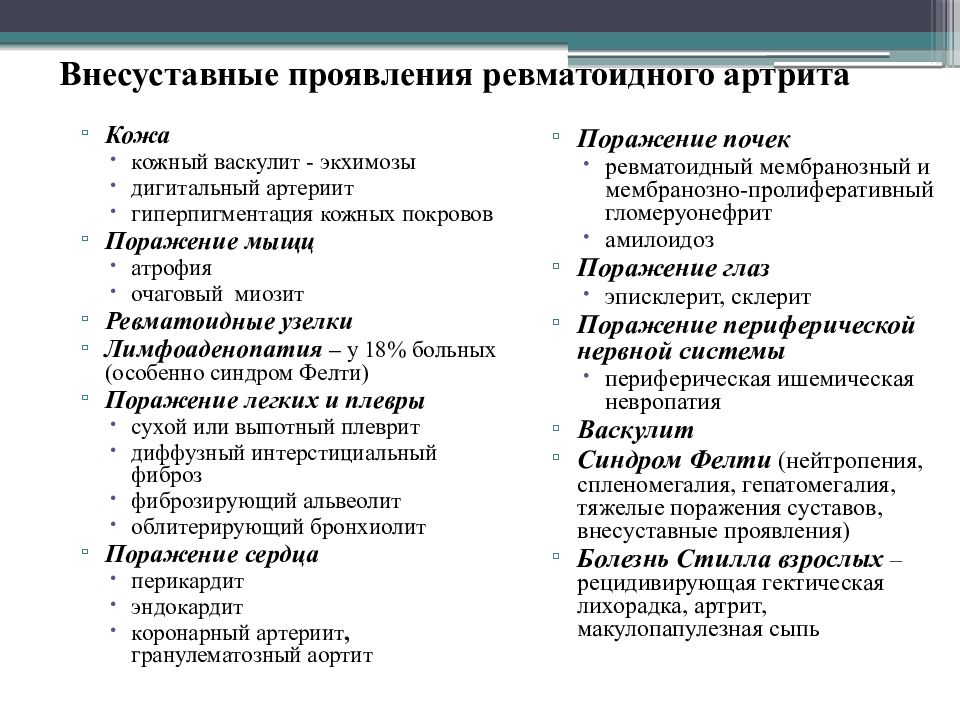 Ревматоидты артрит презентация