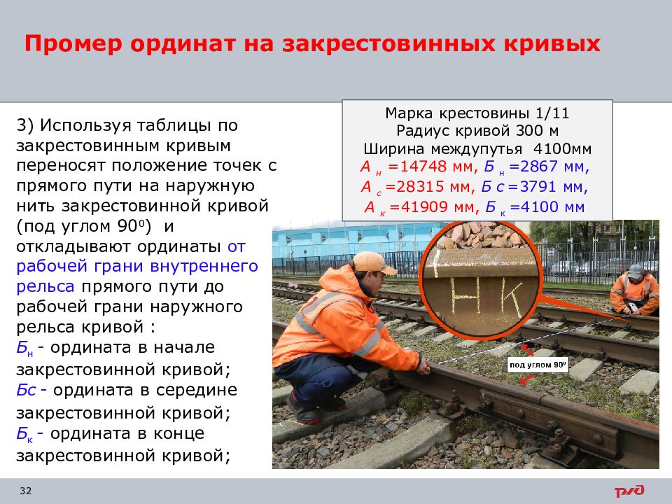 Поставь положение. Постановка закрестовинных кривых. Исправление ширины рельсовой колеи. Ординаты закрестовинных кривых стрелочных переводов. Исправление ширины колеи на стрелочном переводе.