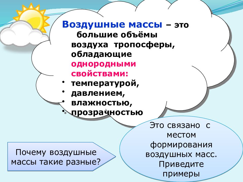 Воздушные массы картинка