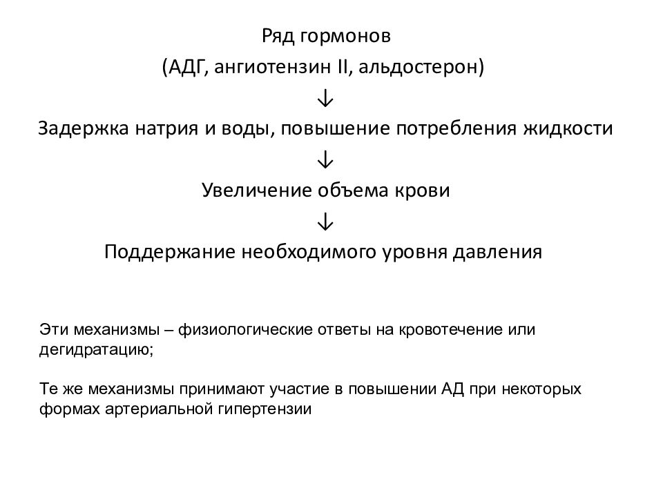 Опишите в виде схемы как происходит регуляция артериального давления ад при повышении ад