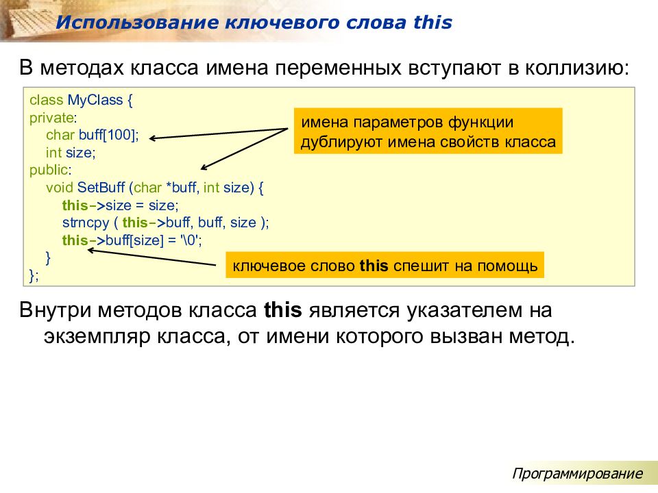 This method. Использование ключевых слов. ООП синтаксис. Синтаксис в ООП С++. Переменная класс метод.