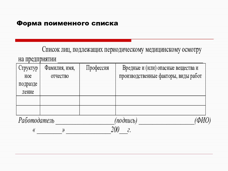 Карта работника который подлежит предварительному периодическому медицинскому осмотру