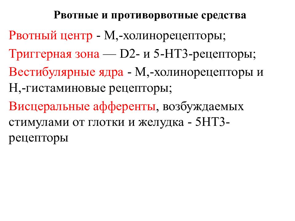 Какой препарат оказывает противорвотное действие