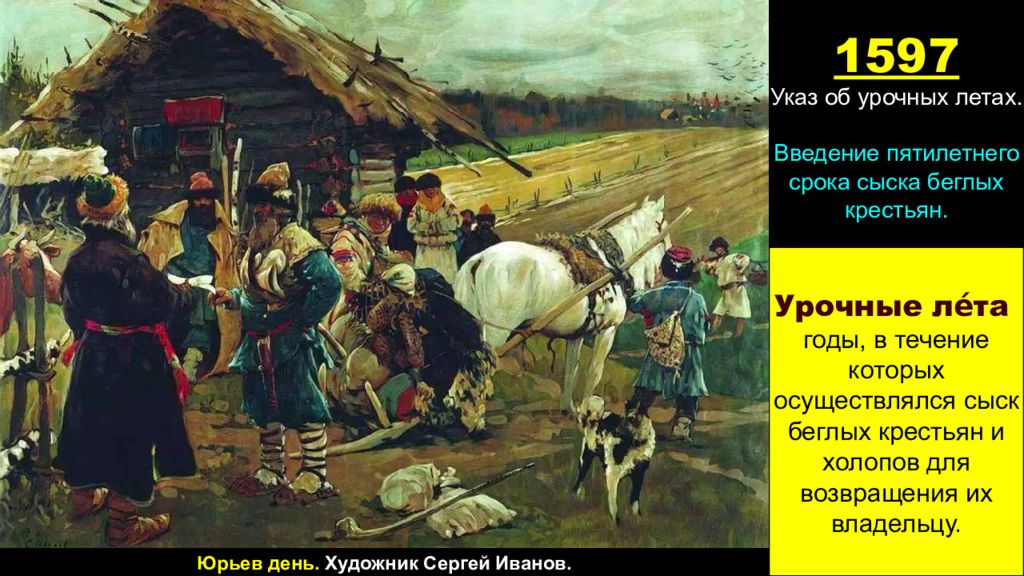 Введение иваном грозным заповедных лет. Юрьев день 26 ноября. Юрьев день при Иване Грозном. Юрьев день при Иване 3. Пожилое Юрьев день.