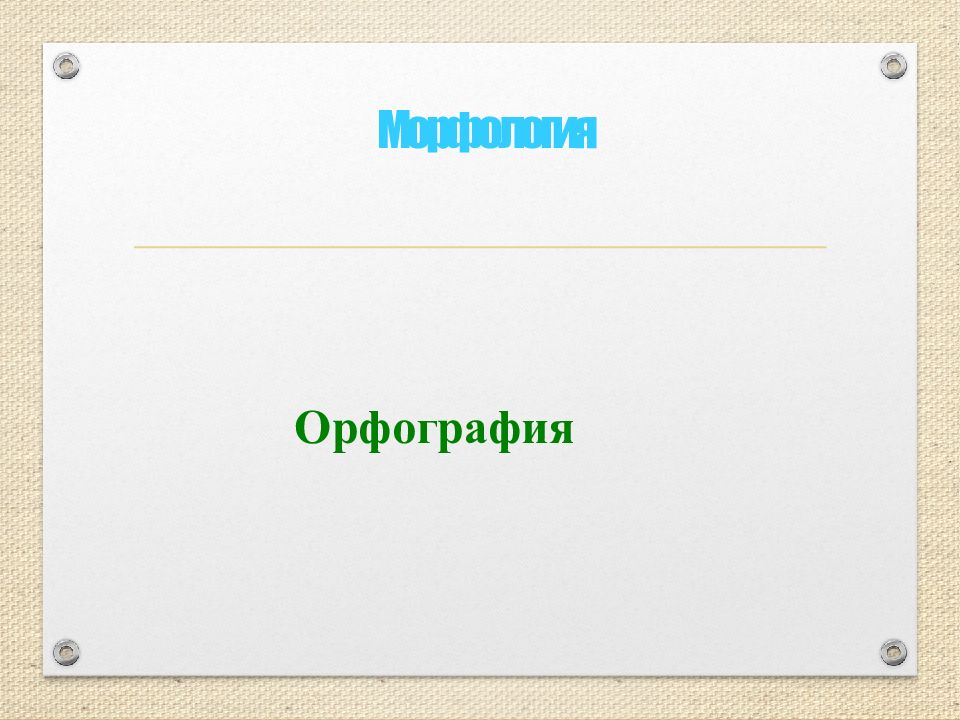 Морфология и орфография 6 класс презентация