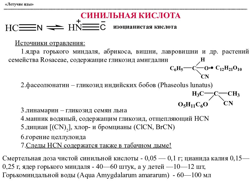 Определить синильную кислоту. Цианиды токсикология. Механизм действия синильной кислоты и цианидов. Синильная кислота (Цианид).