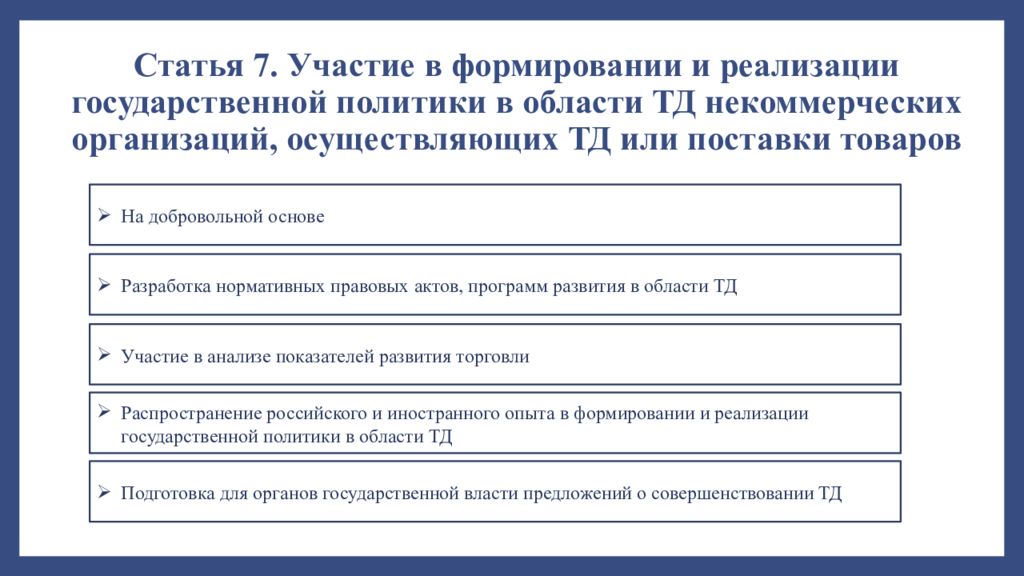 Статья 7 о некоммерческих организациях