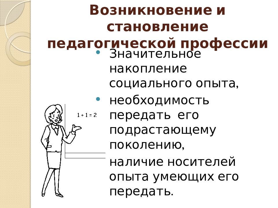 Исторические аспекты происхождения педагогической деятельности презентация