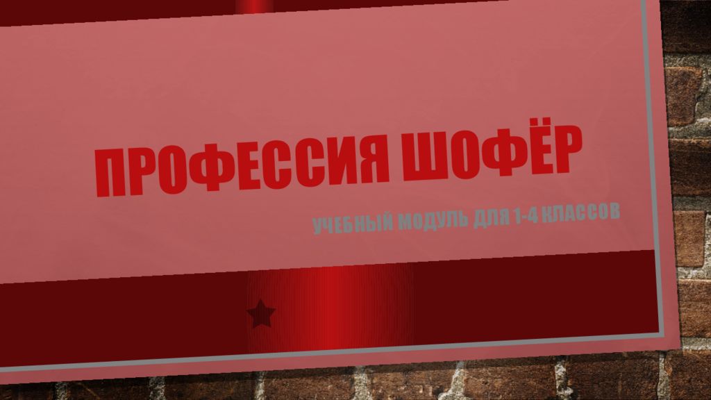 Профессия шофёр