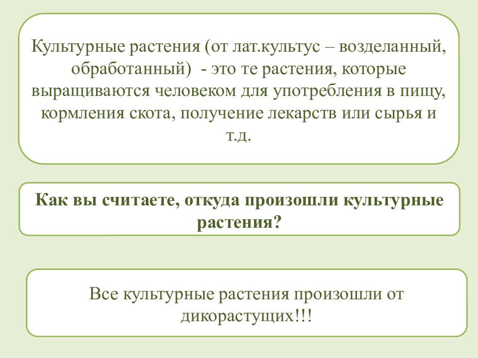 Многообразие и происхождение культурных растений