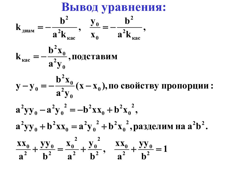 Вывод уравнения