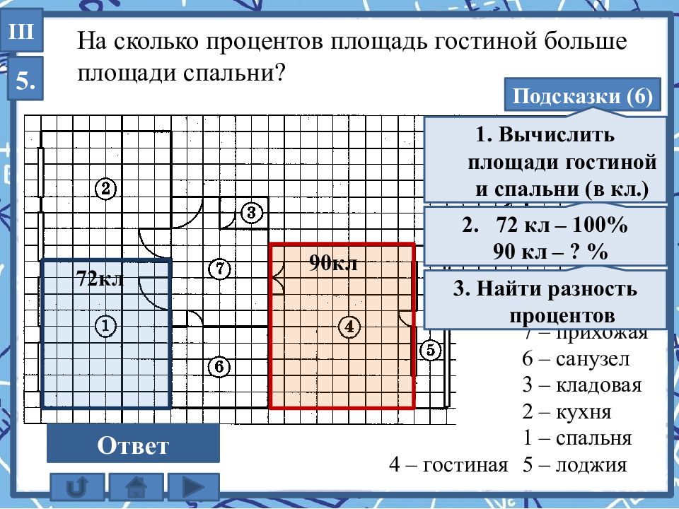 Найдите площадь кухни