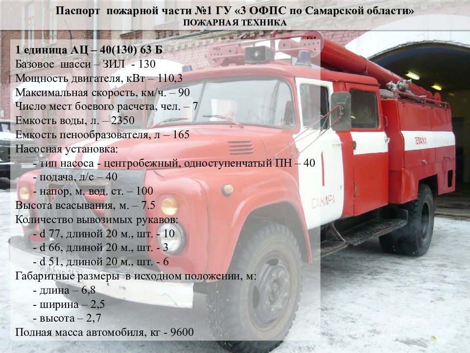 Вес пожарной. ТТХ ЗИЛ-130 АЦ-40(130)-63б. ТТХ АЦ 40 ЗИЛ 130. ТТХ пожарного автомобиля ЗИЛ 130 АЦ 40 63б. ТТХ автомобиля ЗИЛ-130 АЦ-40.