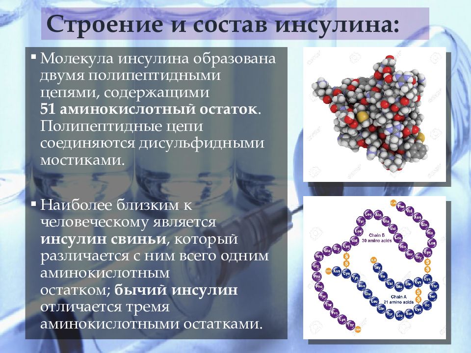 Состав инсулина