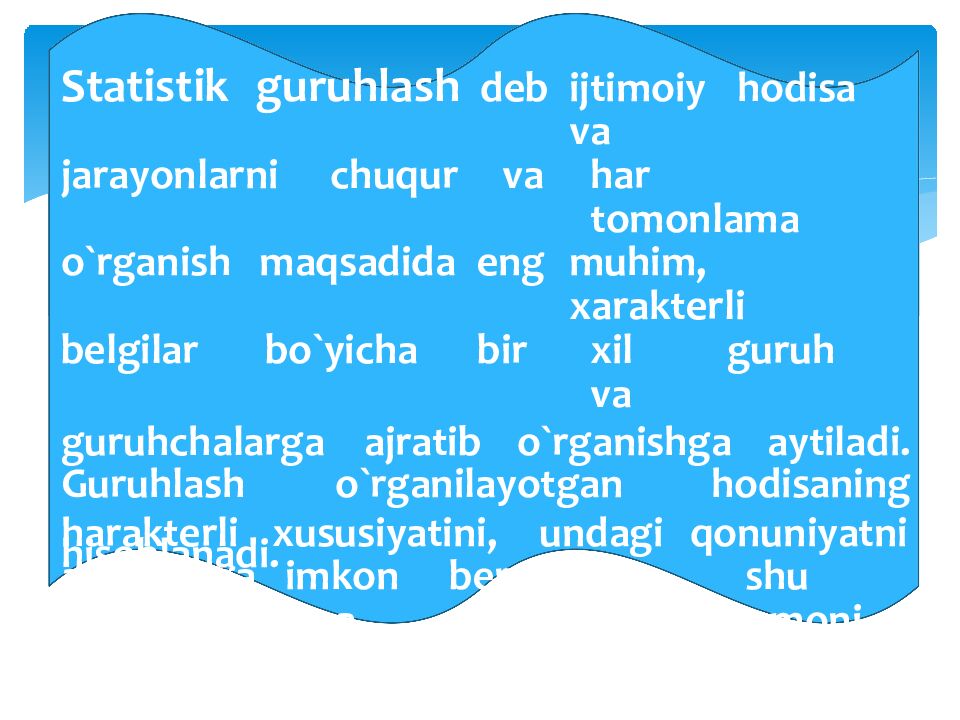 Mavzu: Statistik kuzatish turlari