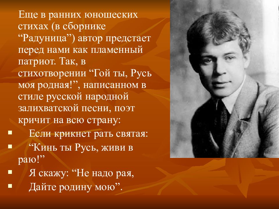 В чем выражается любовь поэта к родине какие картины окружающего