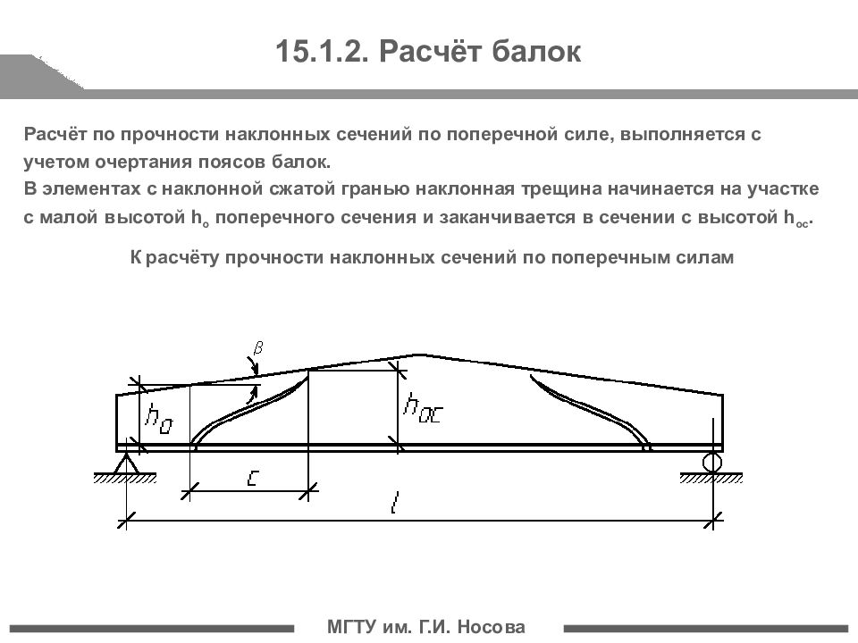 Расчет балки на прочность. Расчет наклонных балок. Расчет балки по наклонным сечениям. Расчет прочности наклонных сечений.