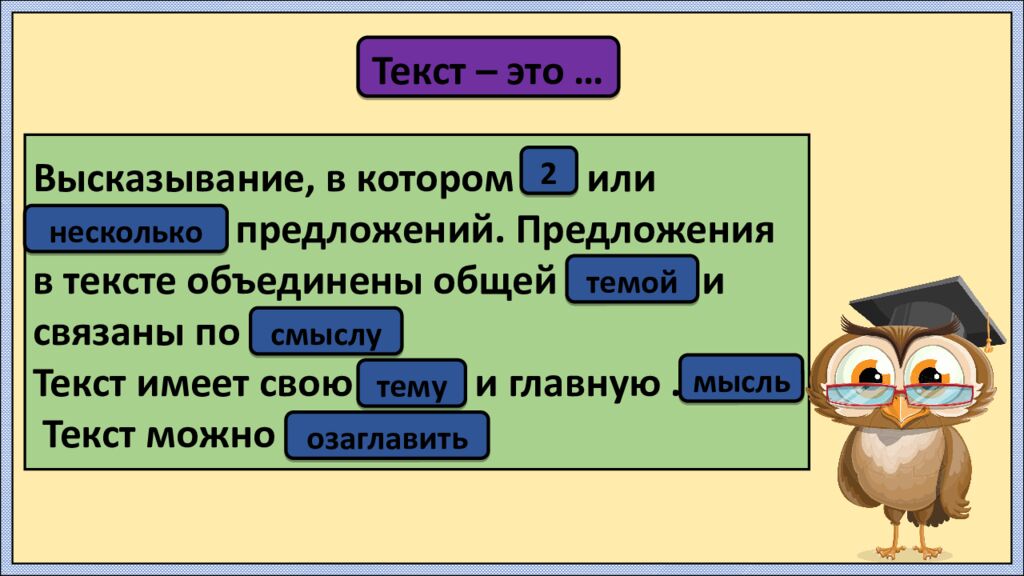 Урок русского языка в 3 классе