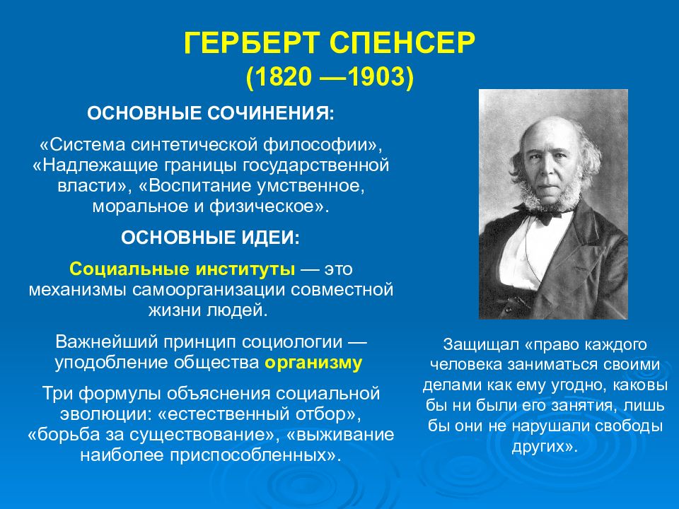 Герберт спенсер философия презентация