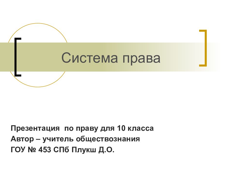 Система права право 10 класс презентация