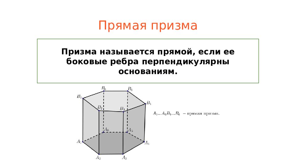 Призма боковые ребра которой перпендикулярны основаниям называется