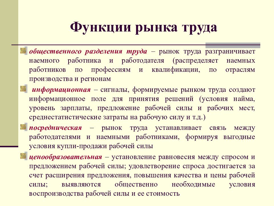 Общественный труд примеры. Функции современного рынка труда. Рынок труда его функции и структура. Селективная функция рынка труда. Понятие и функции рынка труда.