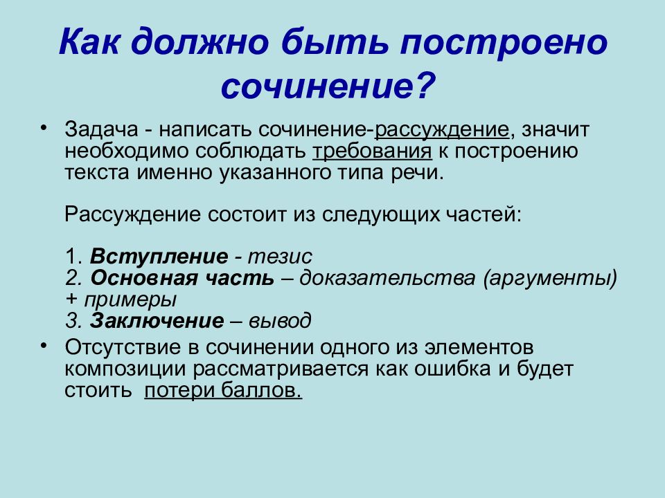 Как писать сочинение 5 класс презентация