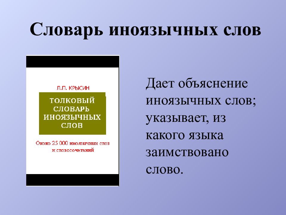 Виды словарей презентация