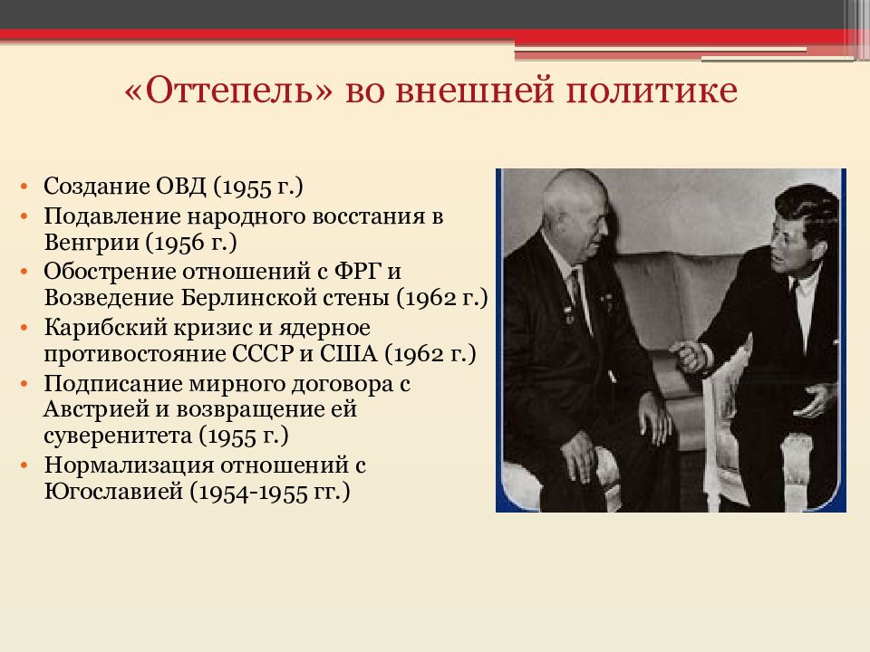 Ссср в период оттепели хрущева. Хрущевская `оттепель`. 1953-1964 Гг.. Период оттепели в СССР.