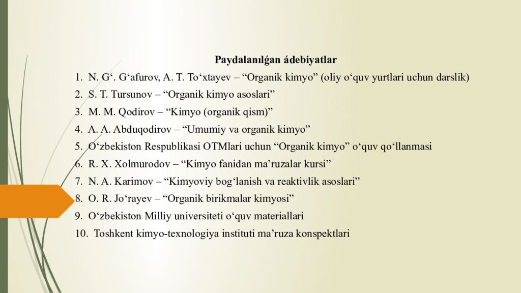 Tema. Partlaw reakciyalarınıń teoriyalıq tiykarları. Mezomeriya sebepli