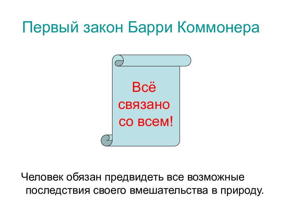 1 закон природы. Законы Барри Коммонера. Законы экологии Барри Коммонера.