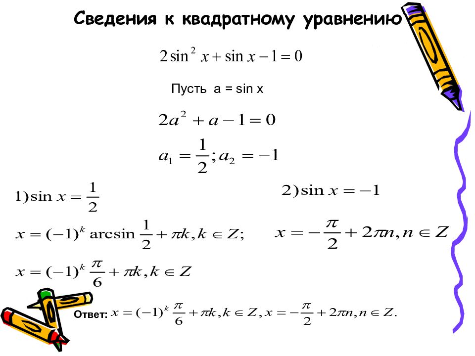 Тригонометрические уравнения 10 класс презентация алимов