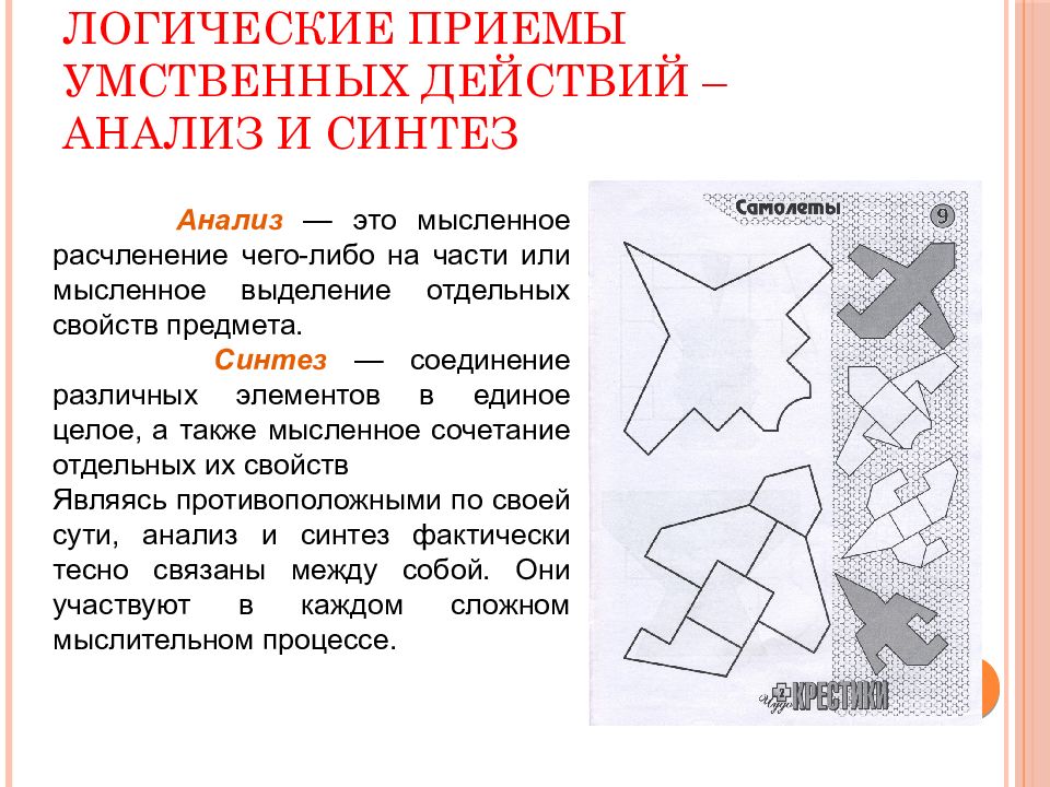 Логические приемы. Логические приемы умственных действий систематизация. Анализ, Синтез на примере умножения.