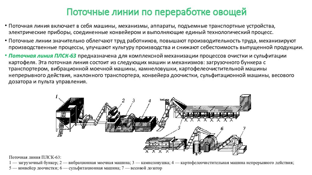 Типы технологических линий