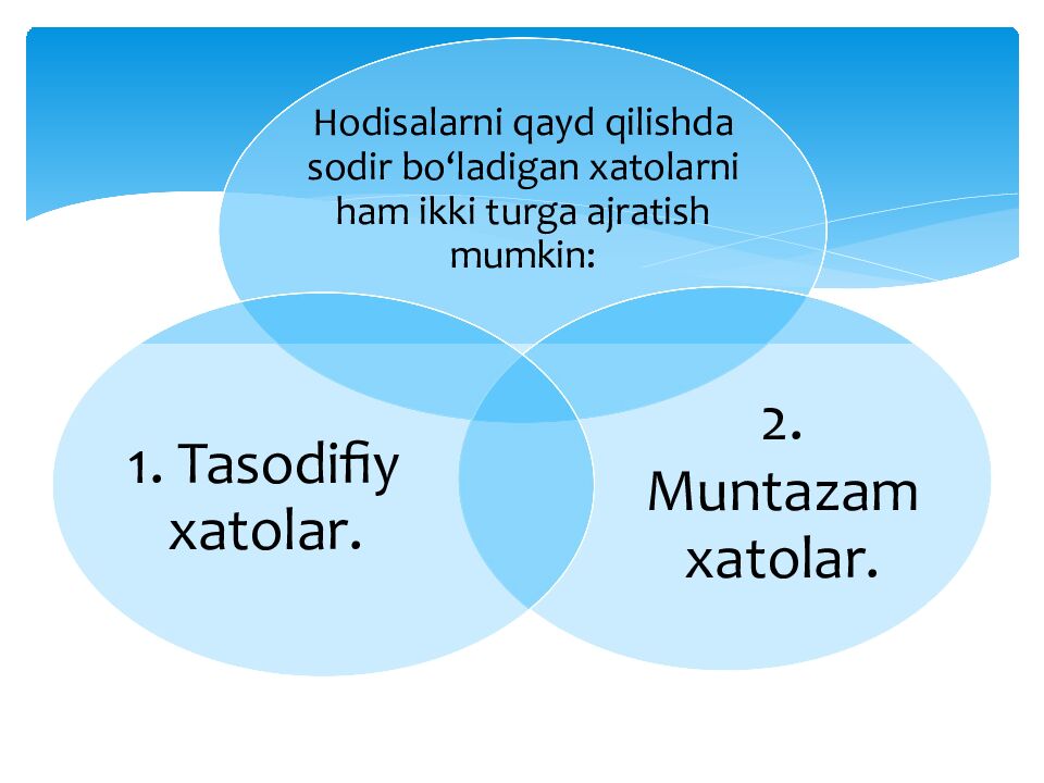 Mavzu: Statistik kuzatish turlari