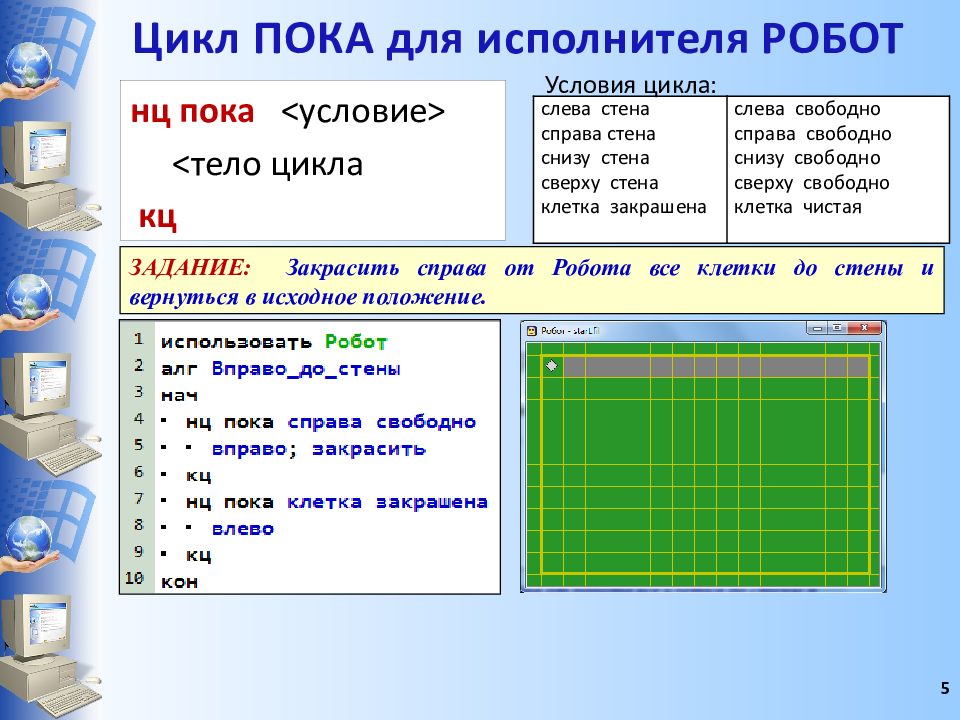 Презентация исполнитель робот 8 класс