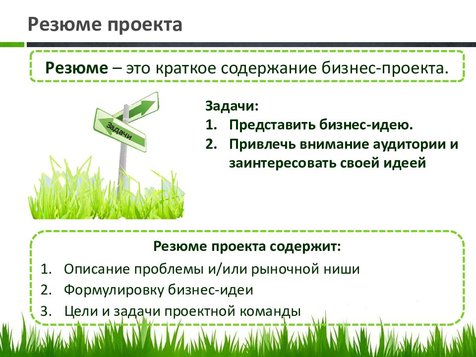 Резюме проекта бизнес план