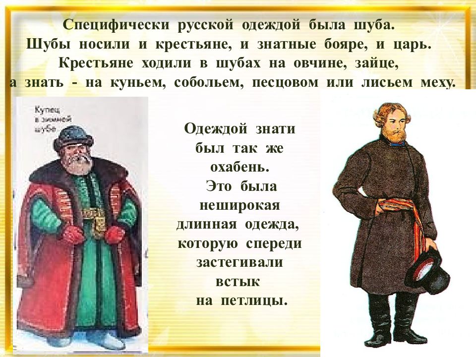 Во что одевались в старину презентация для 1 класс